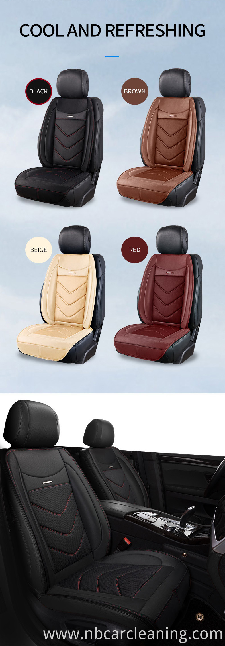 Custom car accessories ergonomic driver seat covers cushion car seat cover